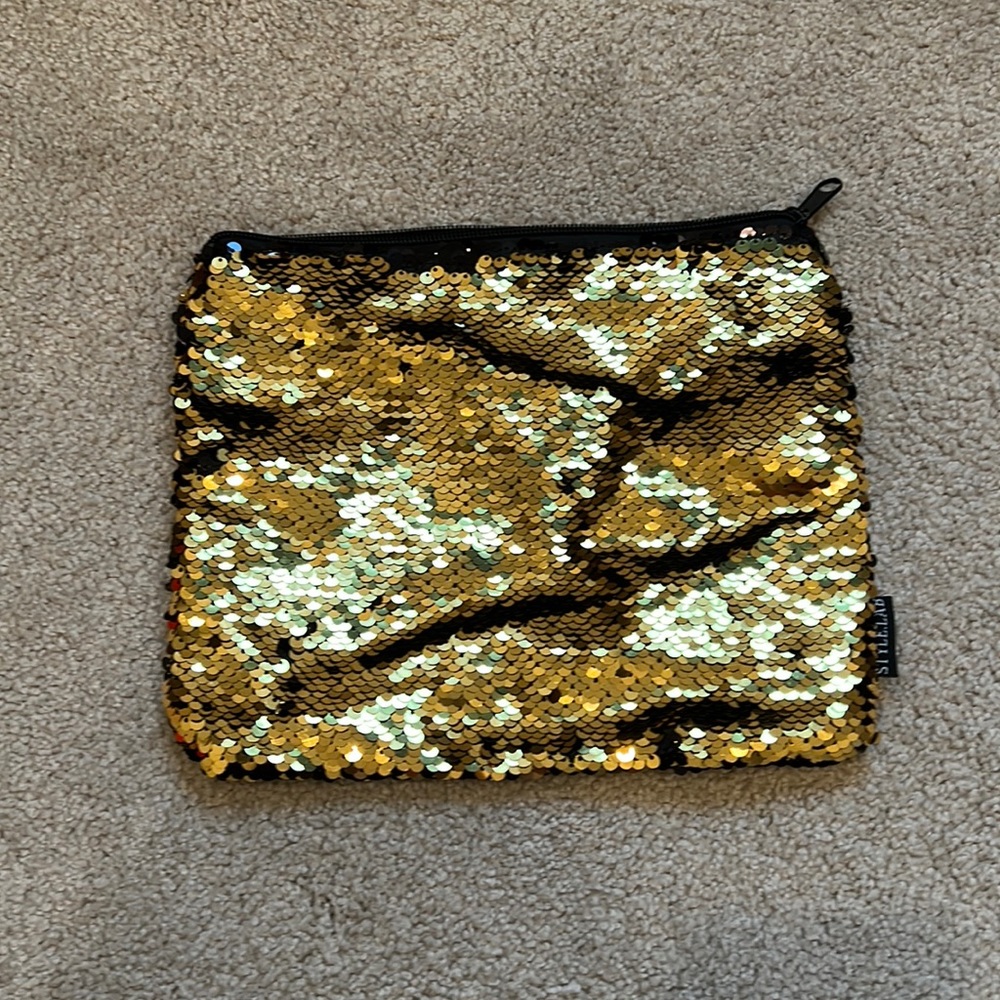 Gold or Black Sequin Cosmetic Bag